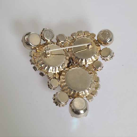 Vintage Continental Chunky Large Aurora Borealis Bubble Circle Brooch Pin - Picture 6 of 8